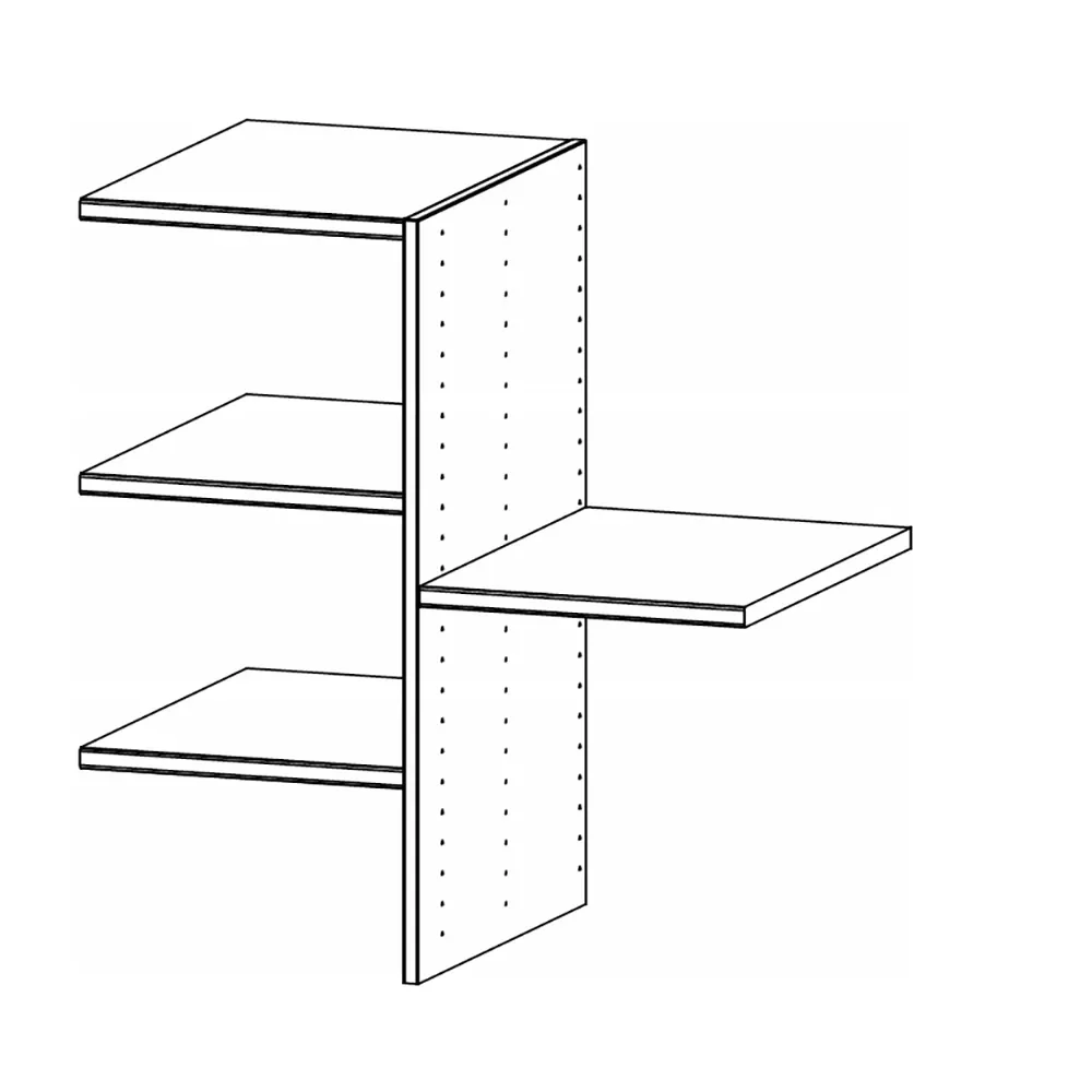 Interior Division with 4 Shelves - Extras Black