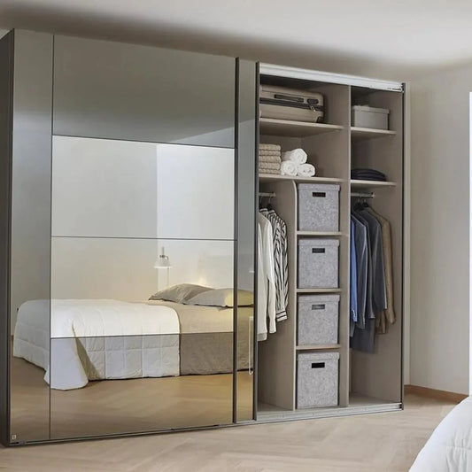 Interior Division With 4 Fabric Boxes - Extras Black - Styled in a Bedroom