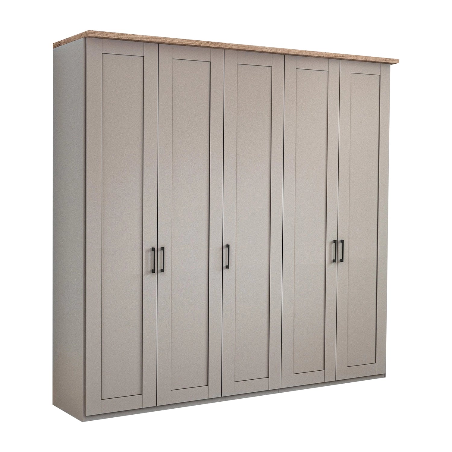 Wiemann Adeline 5 Door Hinged Wardrobe - W250cm in Pebble Grey