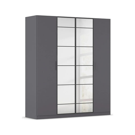 Ashworth 181cm 4 Door Hinged Wardrobe – Metallic Grey