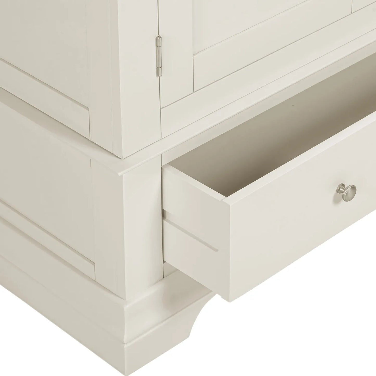 Bordeaux Ivory Double Gents Wardrobe with Drawer - Close up
