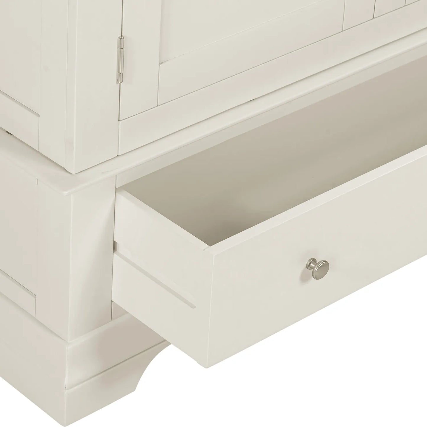 Drawer Close up of Bordeaux Ivory Triple Wardrobe with 2 Drawers | Elegant Painted Bedroom Furniture
