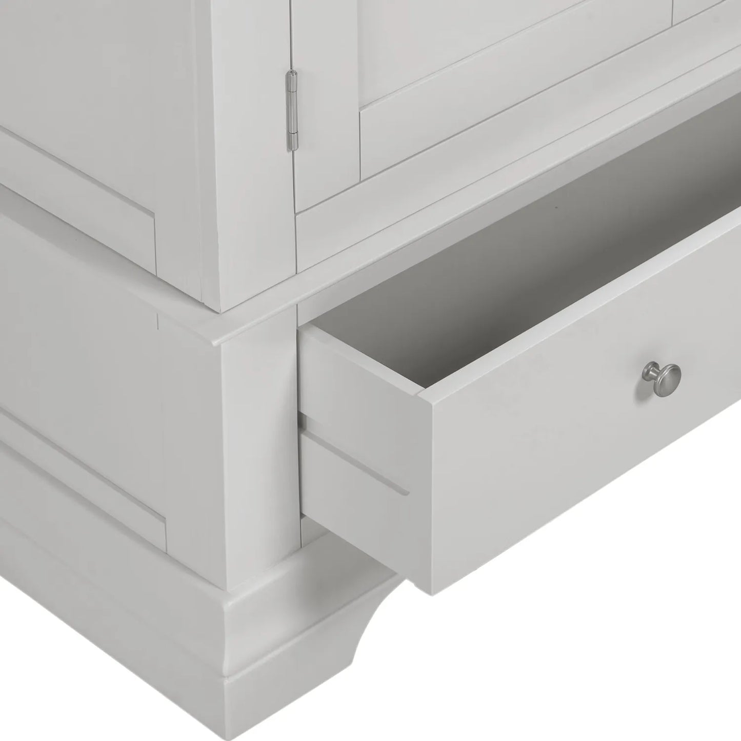 Close up of Bordeaux Pebble Grey Double Gents Wardrobe with Drawer