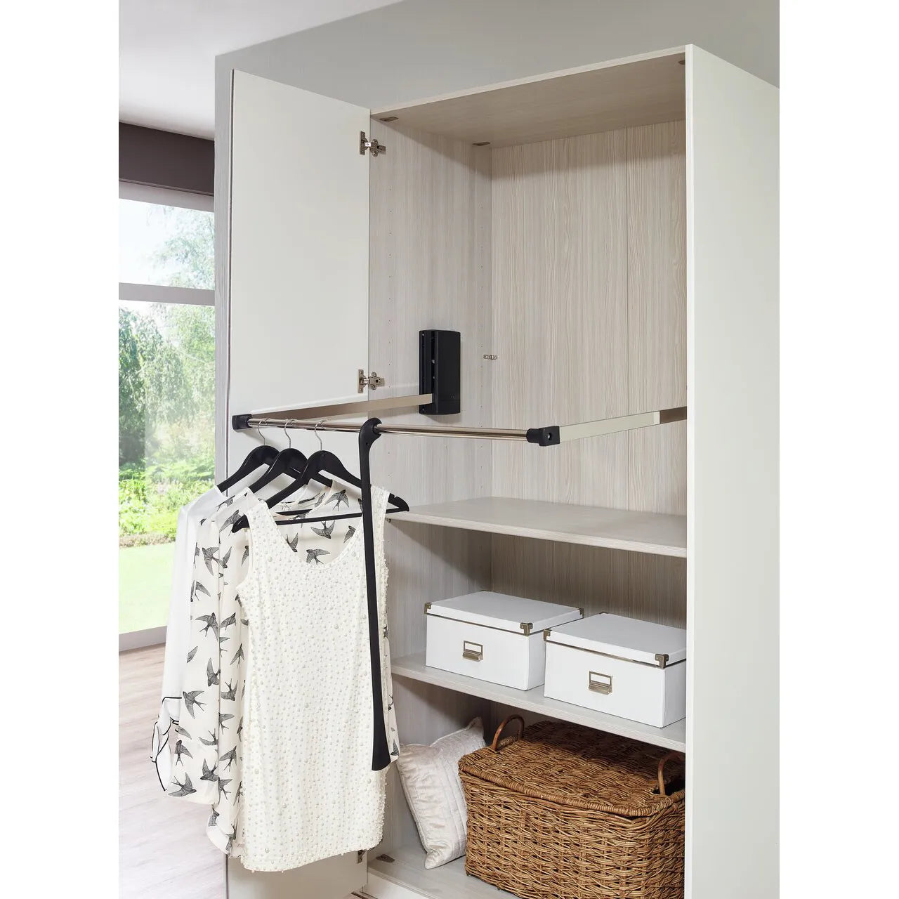 Clothes Lift Orange Plus - Styled in a Bedroom