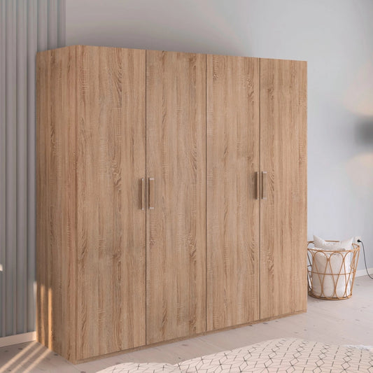 Rauch Eve Sonoma Oak 4 Door hinged Wardrobe in bedroom