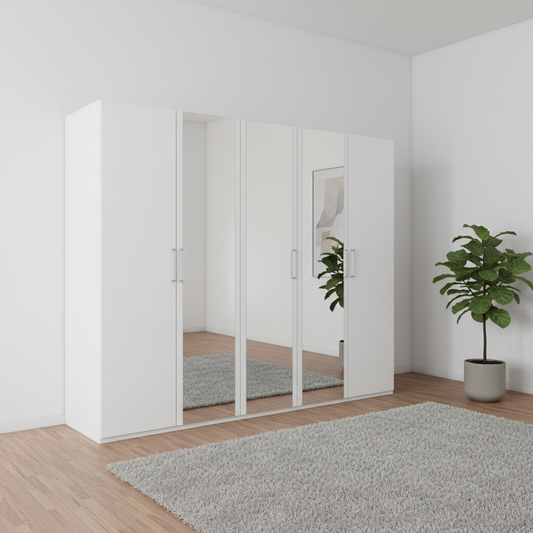 Eve White 5 door Hinged Wardrobe