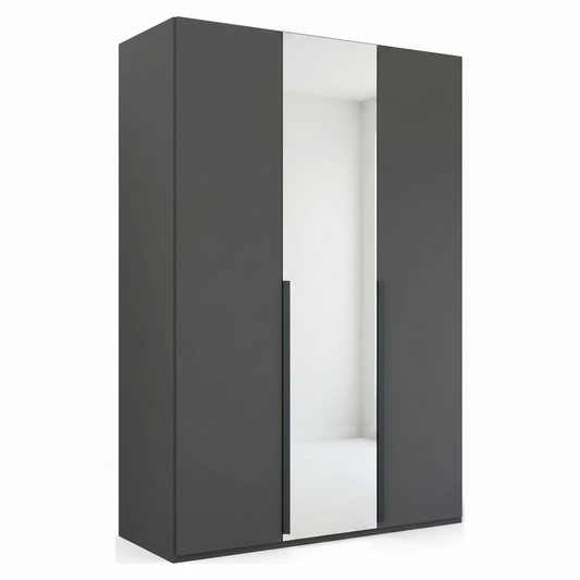 Shop the Rauch Frans 151cm 3 door Graphite wardrobe with premium interior, optional mirror, free assembly and 10-year guarantee.