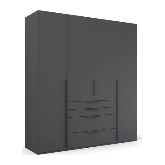 Frans 200cm Decor 4 Door Wardrobe with Drawers in Graphite