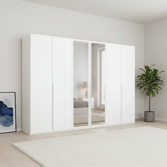 Rauch Frans 300cm Decor 6 Door Hinged Wardrobe with Premium Interior