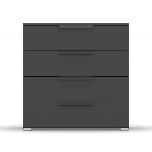 Rauch Frans 4 Drawer Decor Wide Chest - 80CM - in Graphite - Front view