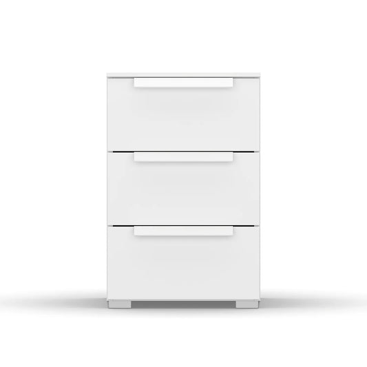 Rauch Frans 3 Drawer Decor Beside Table in White - Front view