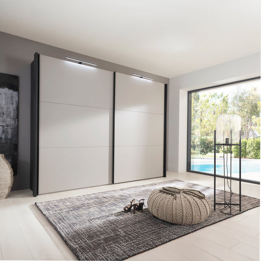 Glasgow Large Sliding Door Wardrobe Styled in a Room - Home Of Wardrobes