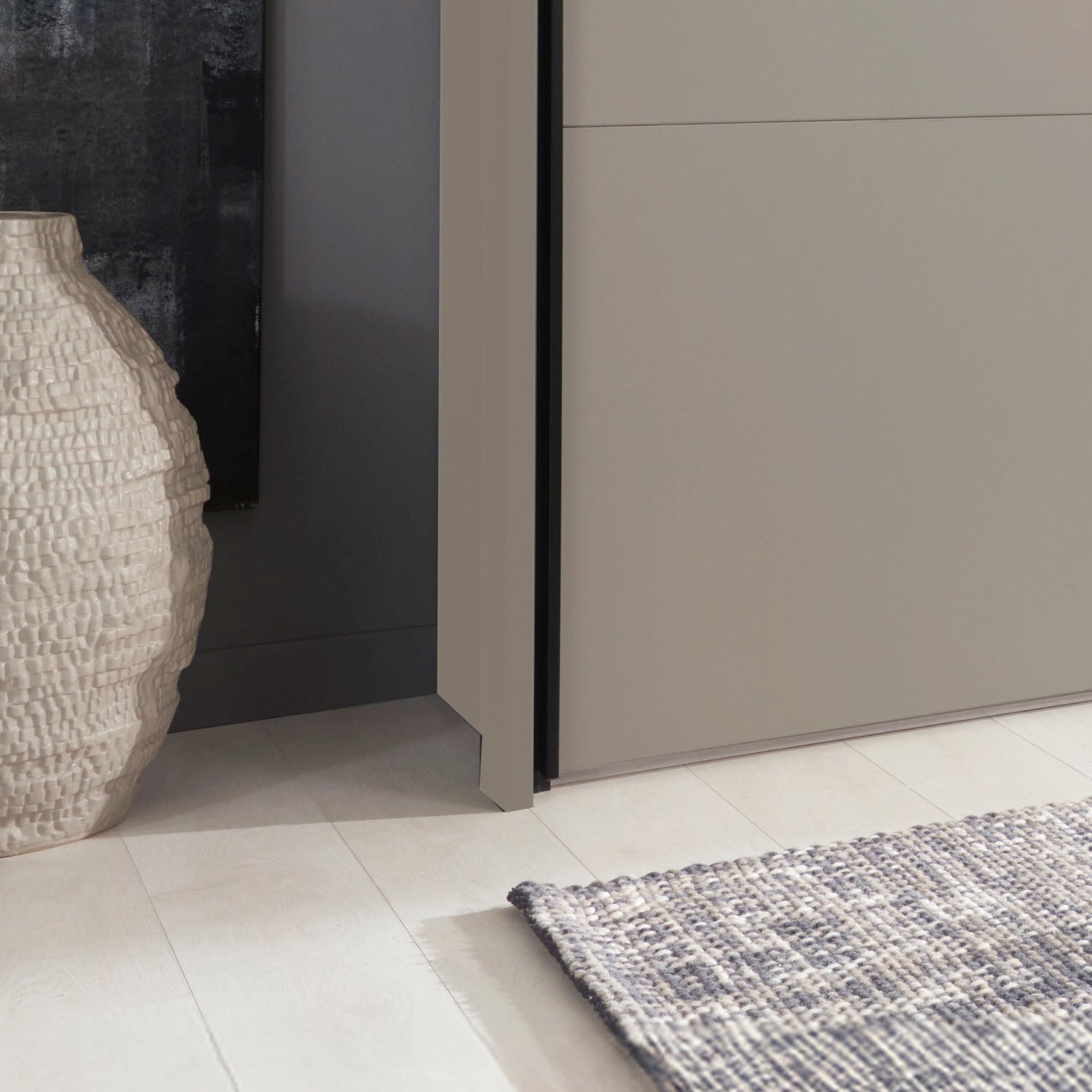 Halver Pebble Grey 2 Door Sliding Wardrobe - Closeup