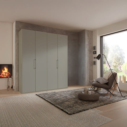 Halver Pebble Grey 4 Door Hinged Wardrobe (W200cm) - Styled Bedroom