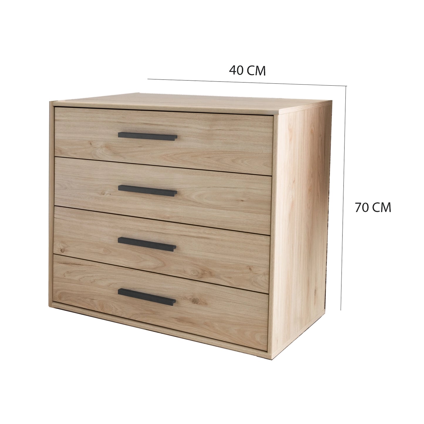 Johnson 4 Drawer Chest - W40CM - Dimensions