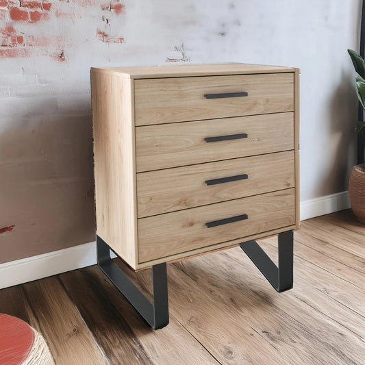 Johnson 4 Drawer Chest - W60CM With Angled Feet - Styled in Bedroom