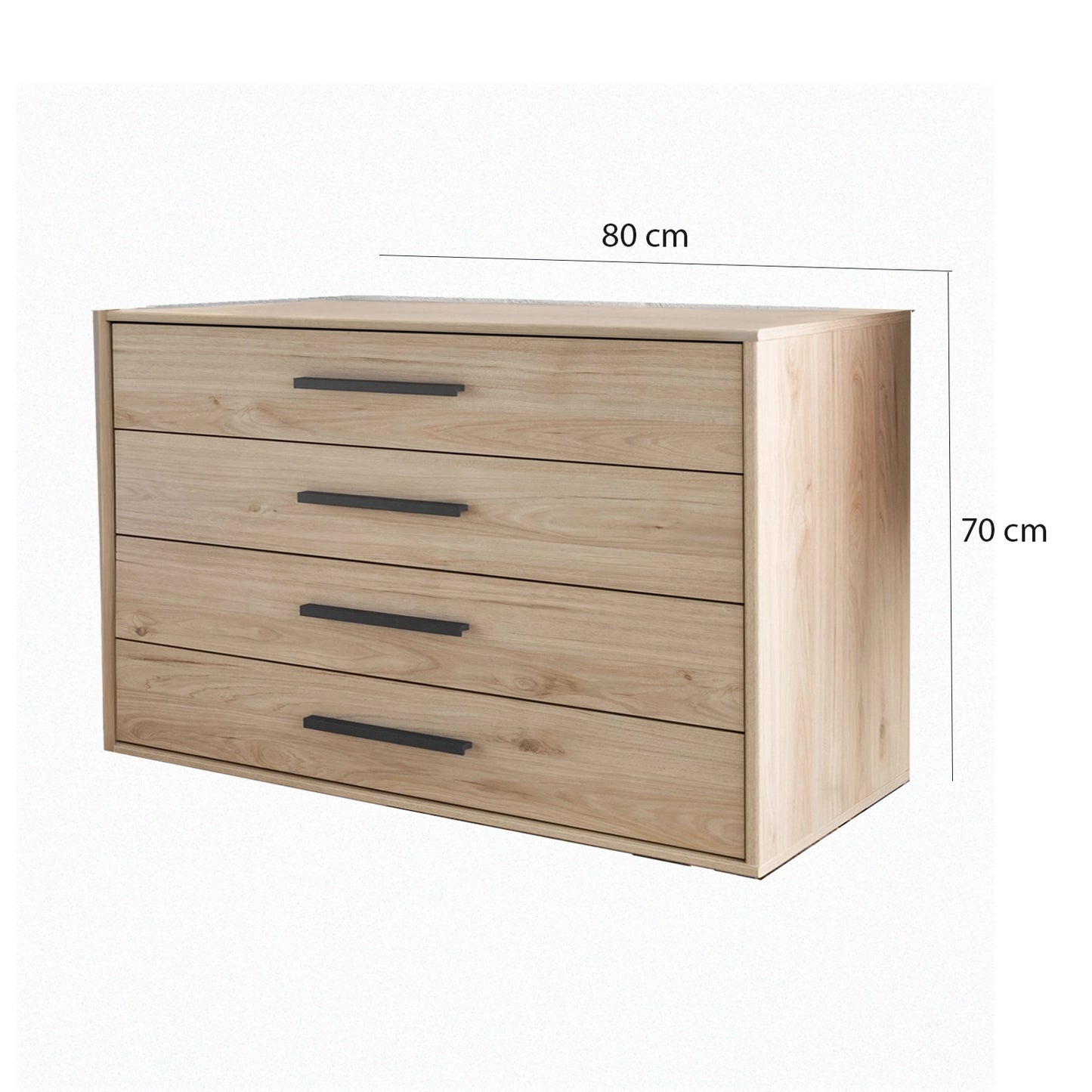 Johnson 4 Drawer Chest - W80CM - Dimensions