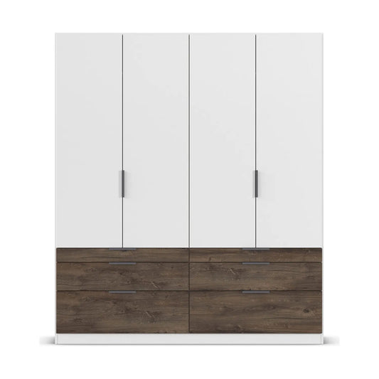 Rauch Kodi White 4 Door Wardrobe with 6 Drawers