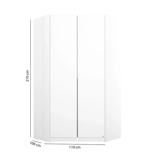 Rauch Maverick 2 Door White Corner Wardrobe