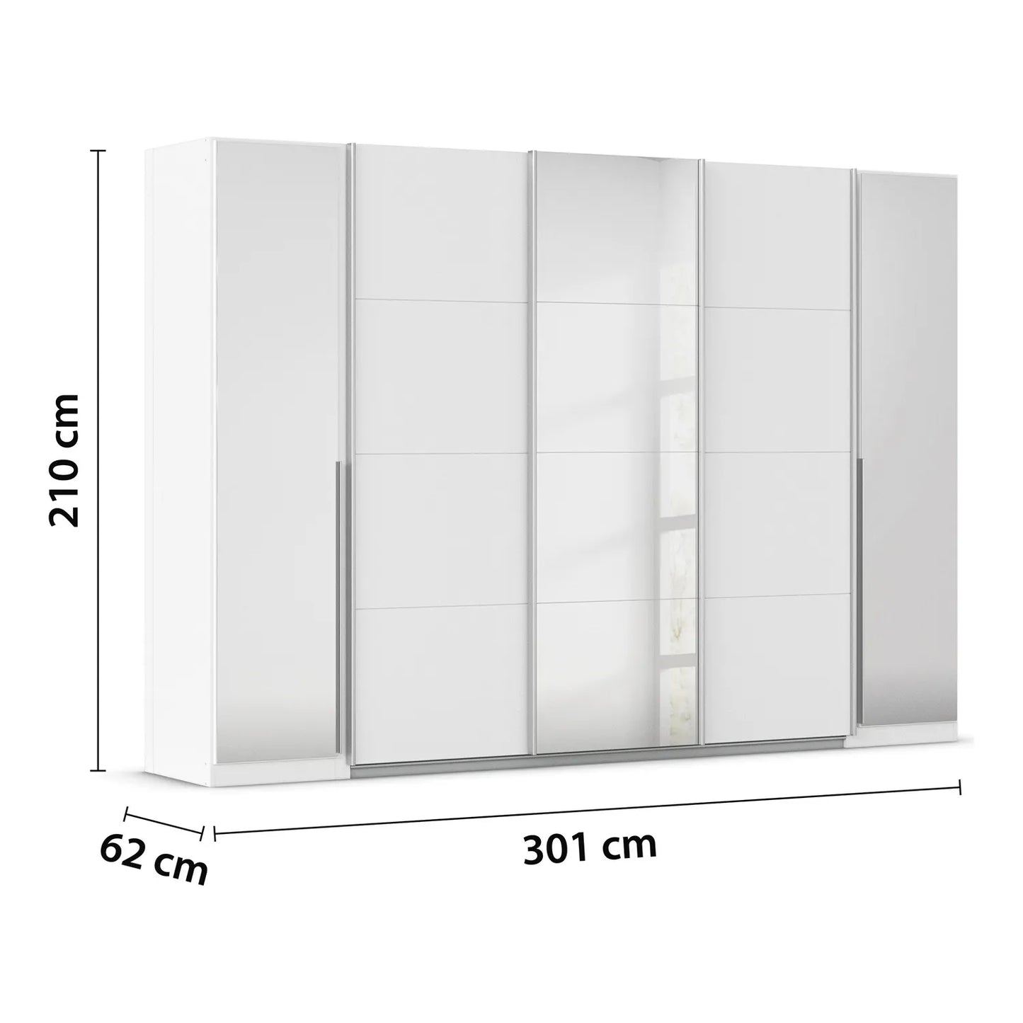 Rauch Agor White Hinged and Sliding Door Wardrobe - W301cm