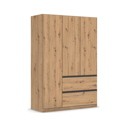 Rauch Cara Artisan Oak 3 Door Wardrobe with Drawers 136cm