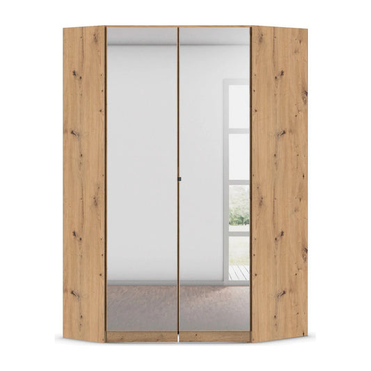 Rauch Cara Artisan Oak Corner Wardrobe Unit with Mirror Doors