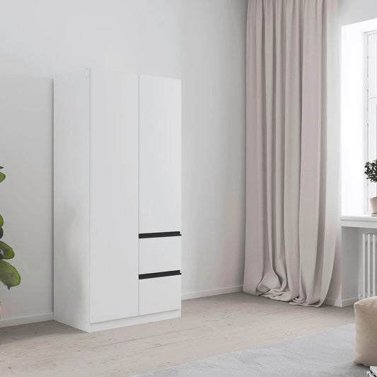 Rauch Cara White 2 Door Wardrobe with Side Drawers 91cm