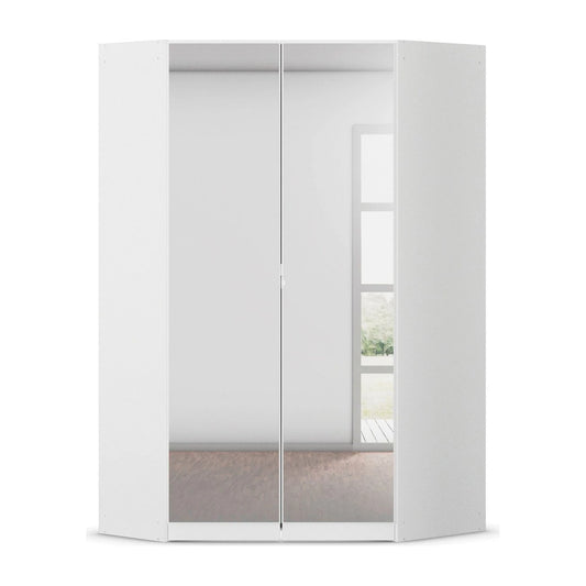 Rauch Cara White Corner Wardrobe Unit with Mirror Doors