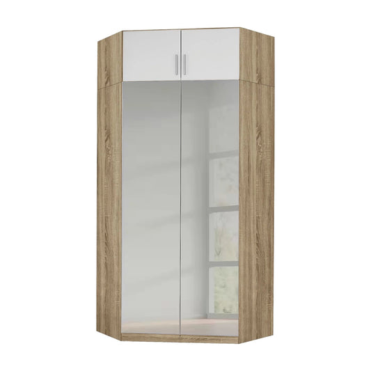 Rauch Celle Sonoma Oak 2 Door Corner Wardrobe With Top Unit