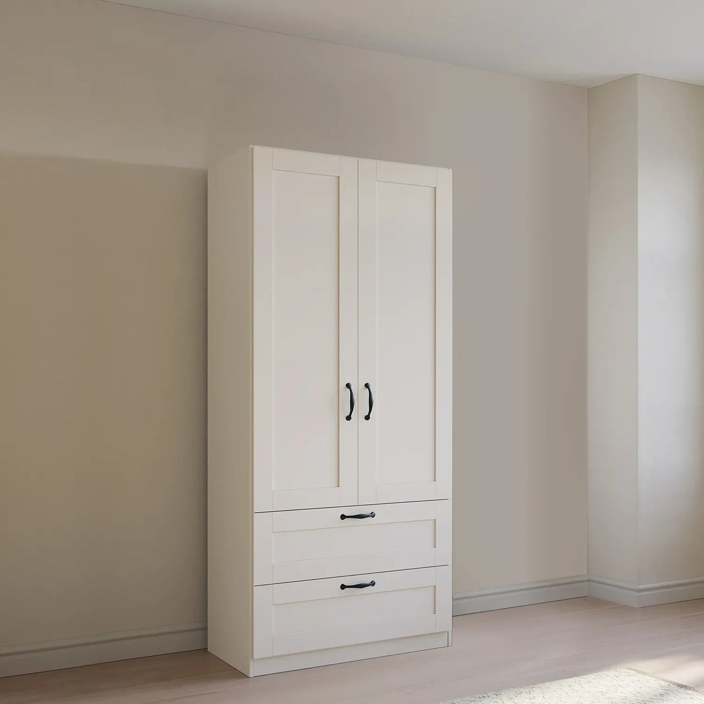 Rauch Cottage 91cm White 2 Door Wardrobe with Drawers