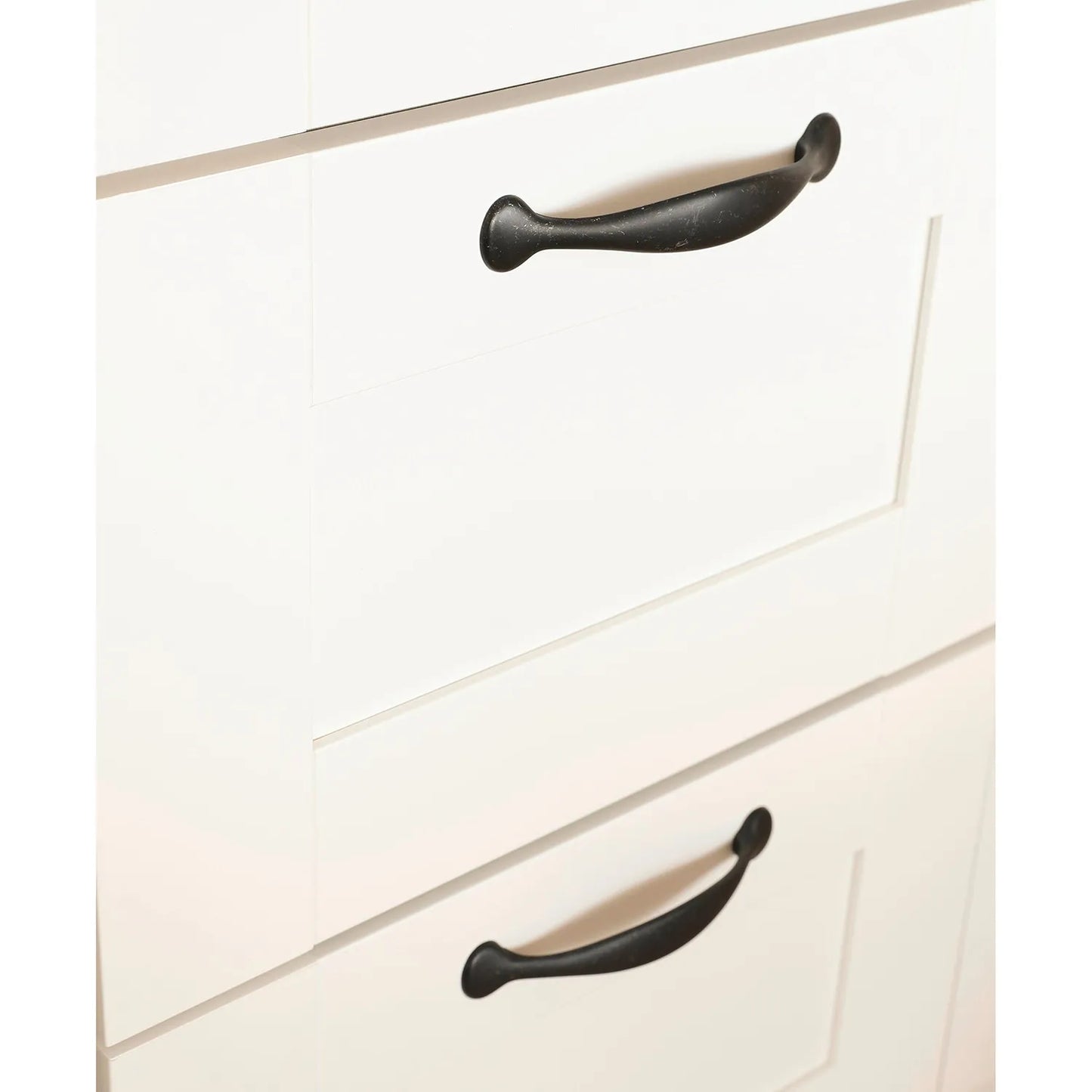 Rauch Cottage 91cm White 2 Door Wardrobe with Drawers & Mirror - Drawers with Handles Closeup view