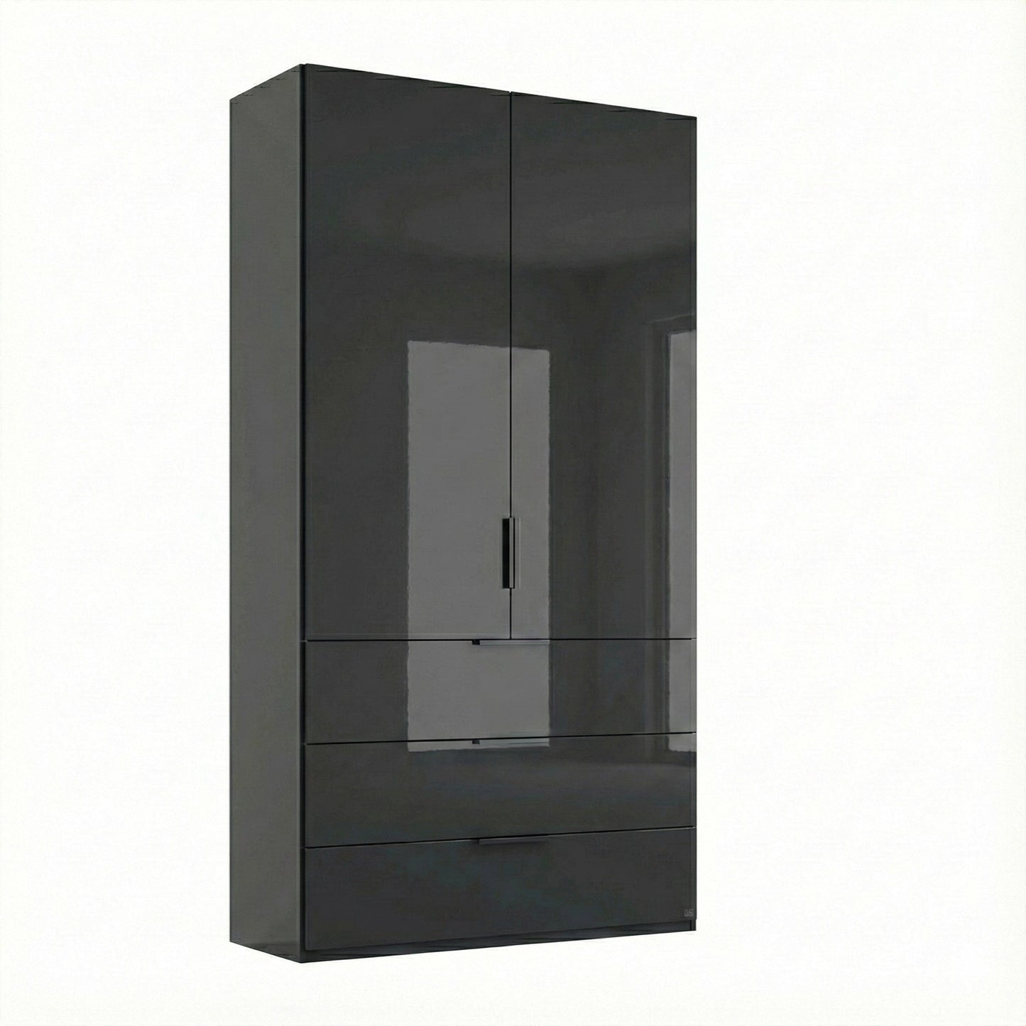 Rauch Crystal 2 Door Colour Glass Wardrobe with Drawers in Graphite
