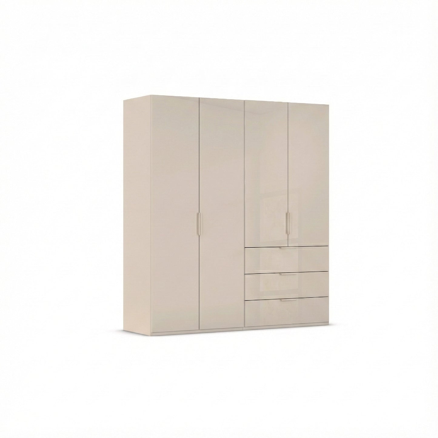 Rauch Crystal 4 Door Colour Glass Wardrobe with Drawers in Champagne