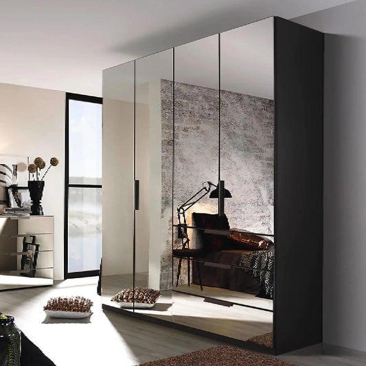 Rauch Crystal 4 Door Full Mirror Wardrobe with Drawers