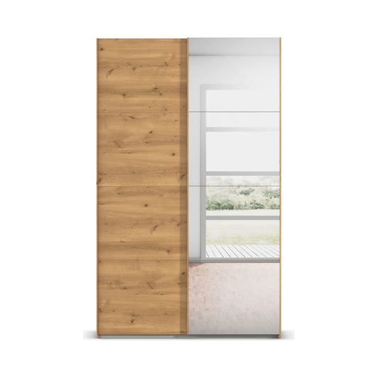 Wild Oak Rauch Eve 2 Door Sliding Wardrobe with Mirror