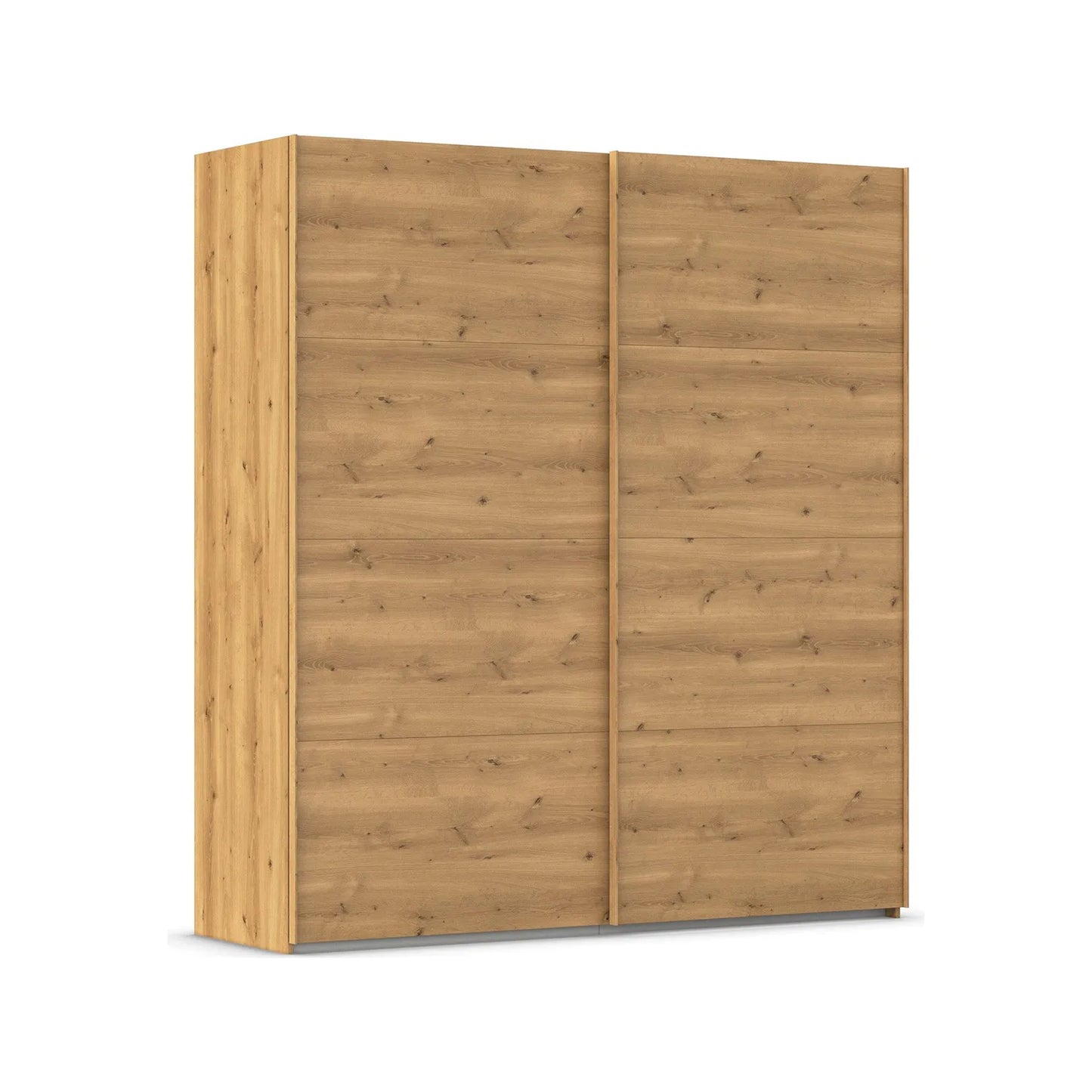 2m Wooden wardrobe with sliding doors on a white background