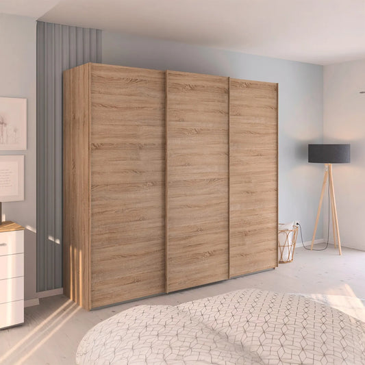 Rauch Eve Sonoma Oak 3 Door Sliding Wardrobe Width 242cm