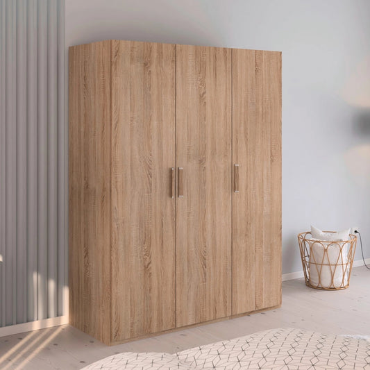 Rauch Eve Sonoma Oak 3 Door hinged Wardrobe in bedroom