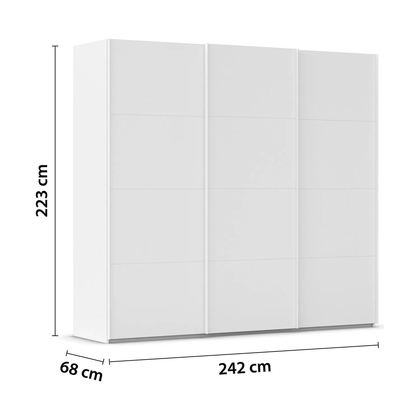 Large Rauch Eve White 3 Door sliding wardrobe Width 242cm