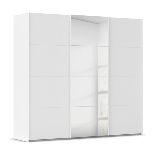 Rauch Eve White 3 Door Sliding Wardrobe with Mirror – 242cm Wide