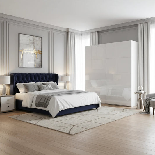 Rauch Formes 2 Door White Glass Sliding Door Wardrobe with Free Delivery and Assembly Service