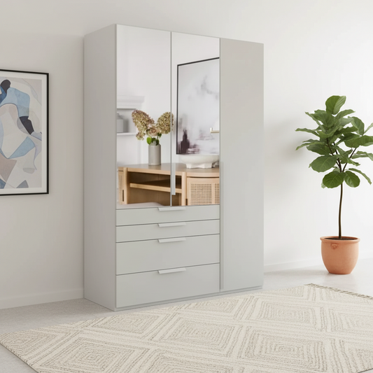 Rauch Frans 151cm Decor 3 Door Hinged Wardrobe with Exterior Drawers