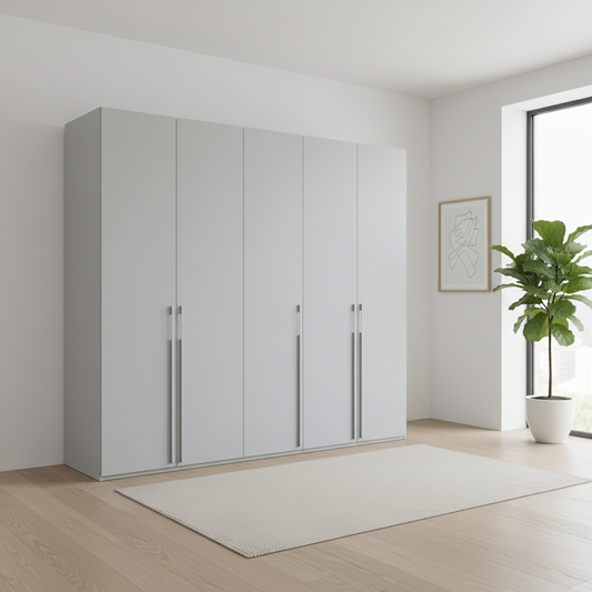 Kacey Pure 5 Door 251cm Wide Wardrobe