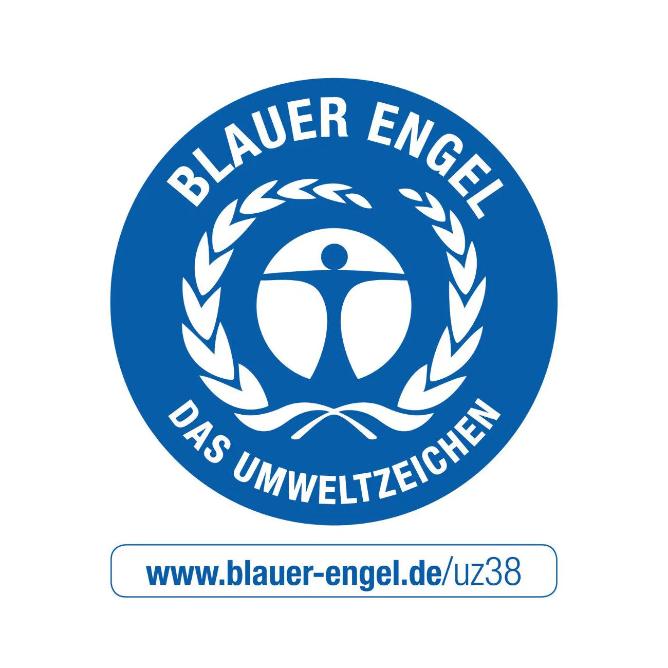 Blauer Engel logo on a white background Rauch Wardrobes