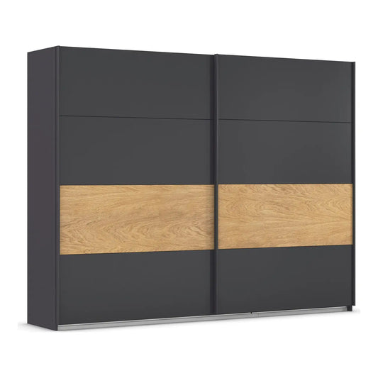 Rauch Marburg Graphite 2 Door Sliding Wardrobe - Pendle Village Furniture