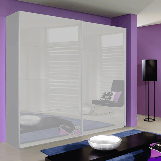 Rauch Forms Silk Grey Glass 2 Door Slider Wardrobe - Styled in a Beautiful Bedroom