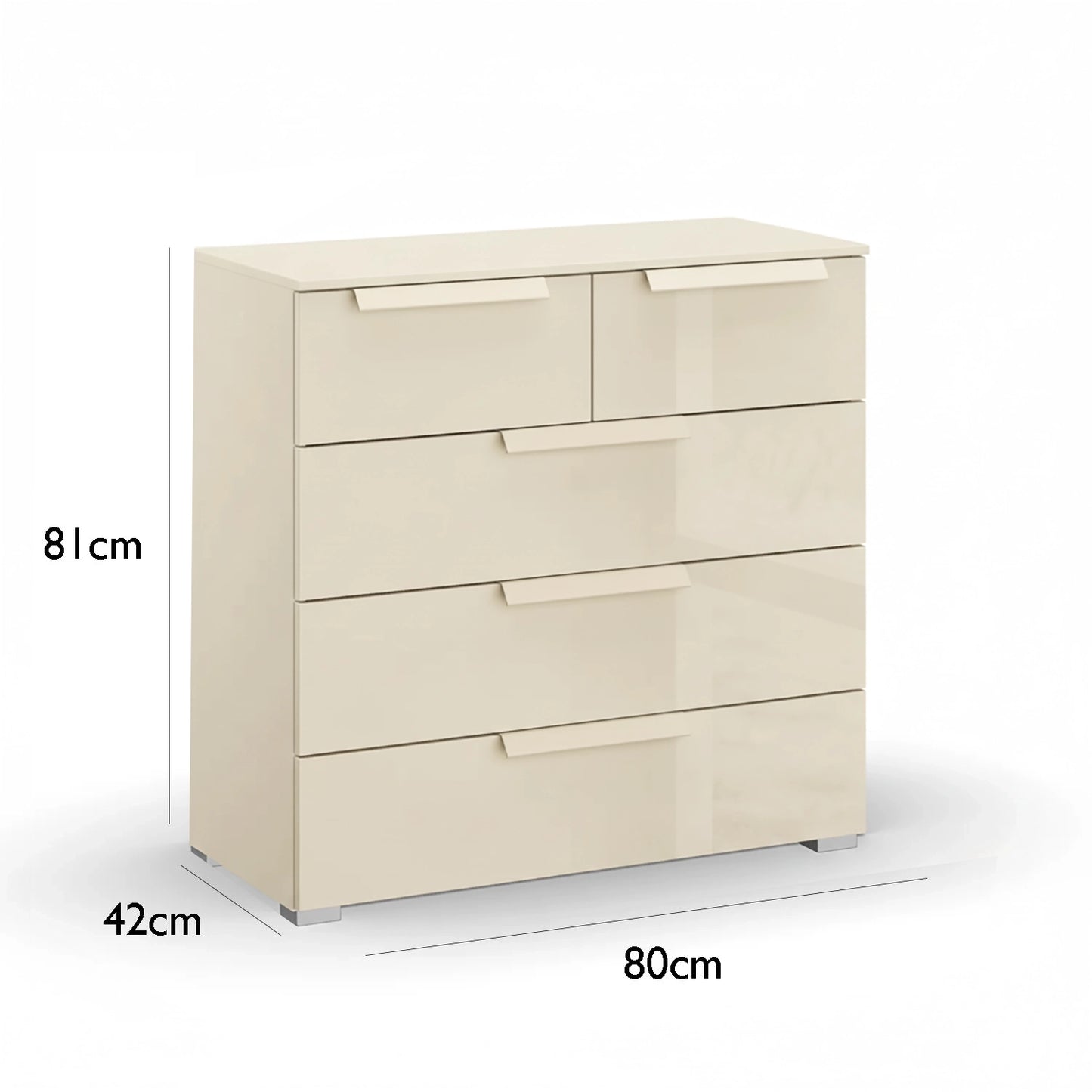 Angle View Rauch Perth 5 Champagne Glass Chest - Home Of Wardrobes