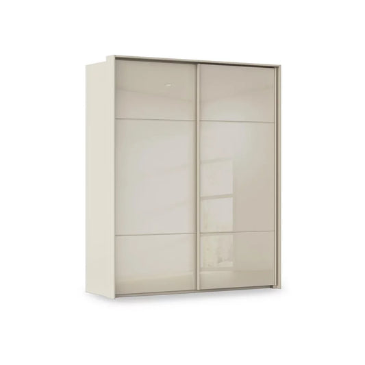 Rauch Haven 2 Door Slider Wardrobe with Glass Doors in Champagne
