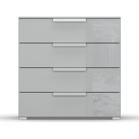 Rauch Perth 4 Drawer Silk Grey Glass Wide Chest - Front view