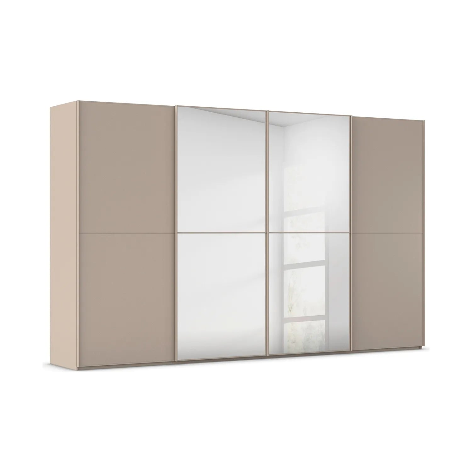 Supreme Duo Fango 4 Door Sliding Wardrobe with Mirror